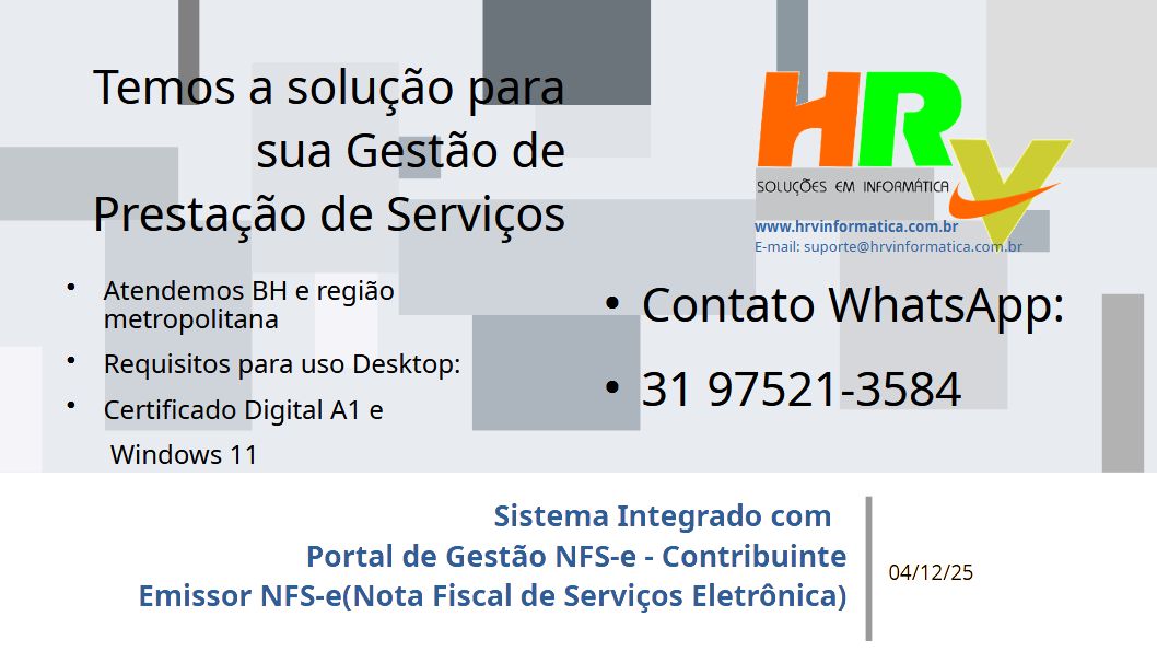 Gestão de Prestação de Serviços NFS-e Emissor Nacional