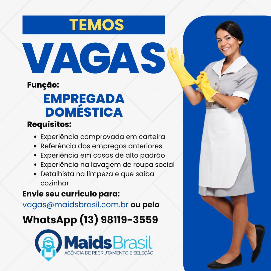 Vaga de Emprego Para Empregada Doméstica em Santos
