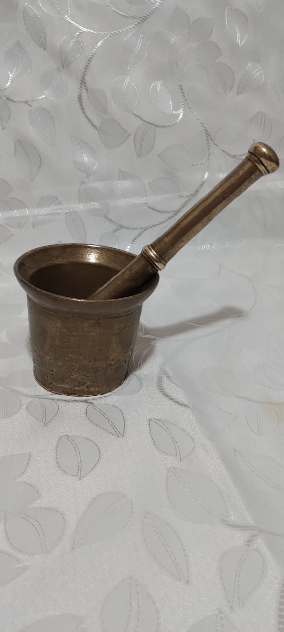 Antigo Pilão Almofariz com Pistilo em Bronze