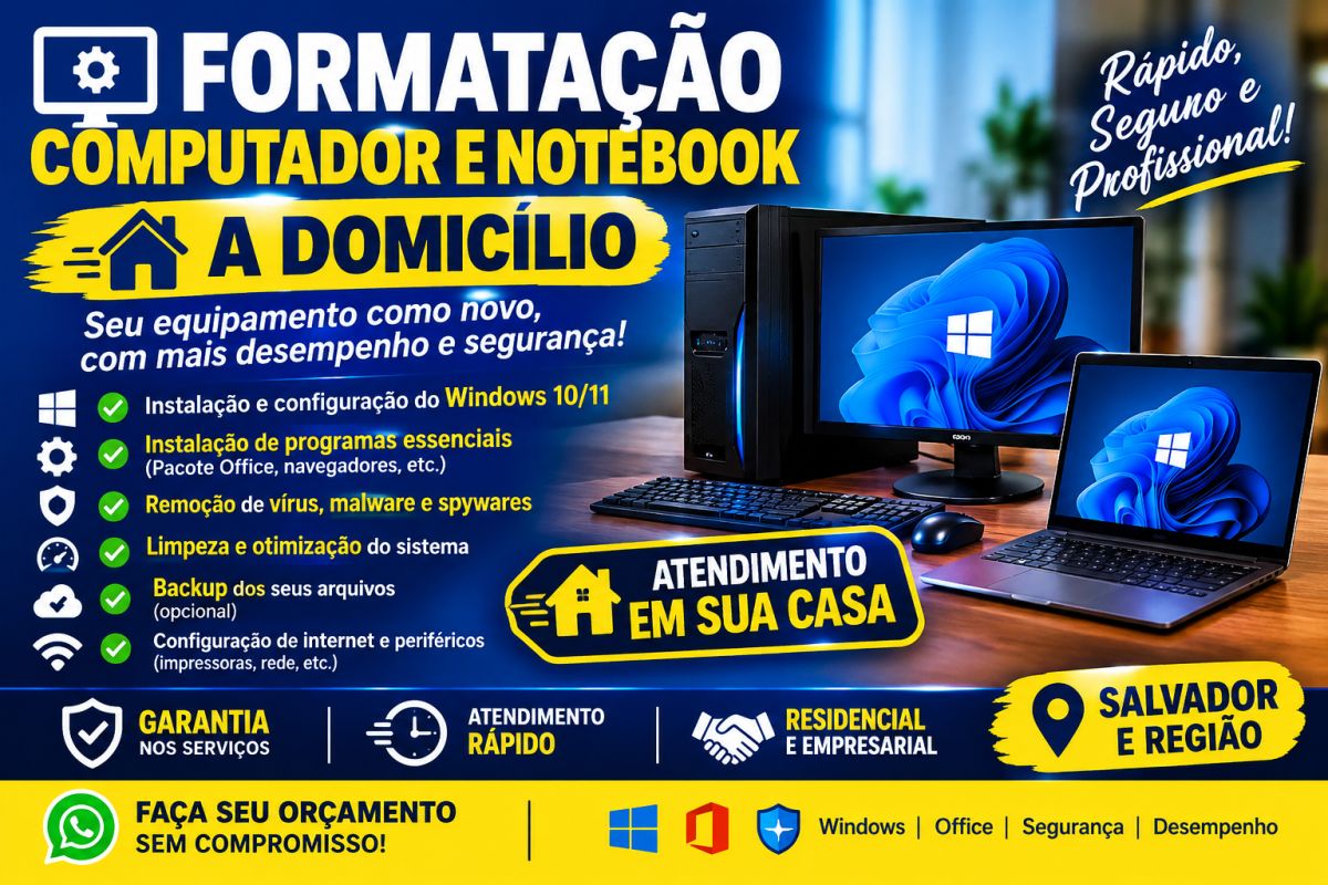 Formatação computador a domicílio !