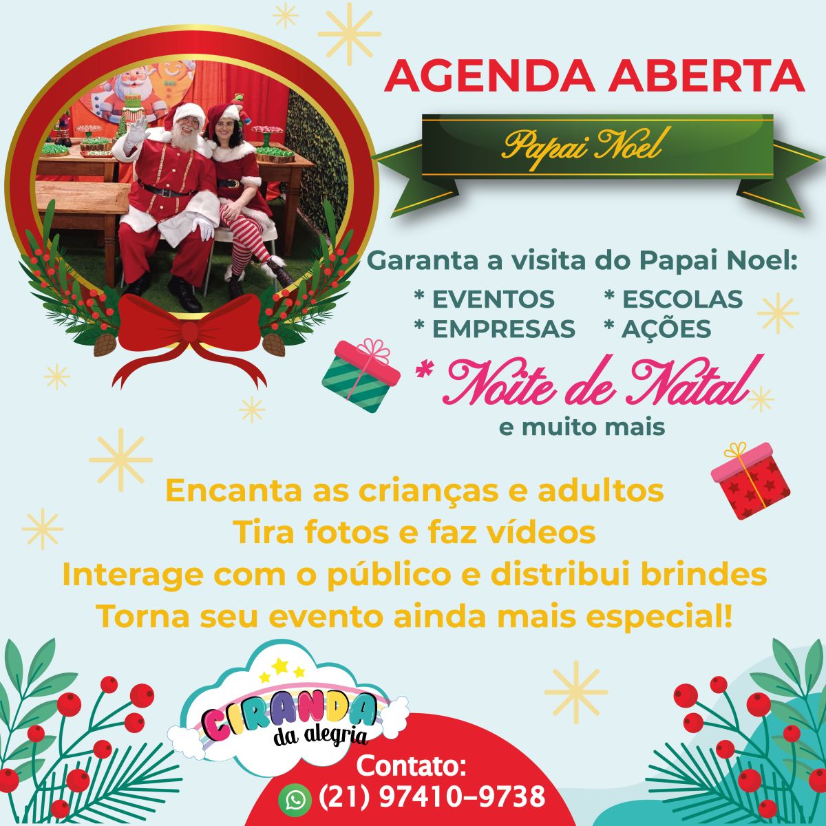 Contrate o Papai Noel para sua Casa ou Evento!