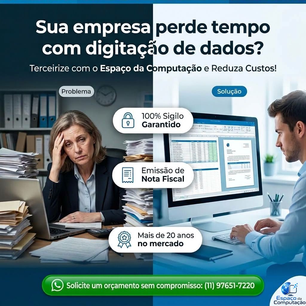 Sua empresa gasta tempo com digitação de dados? Terceirize