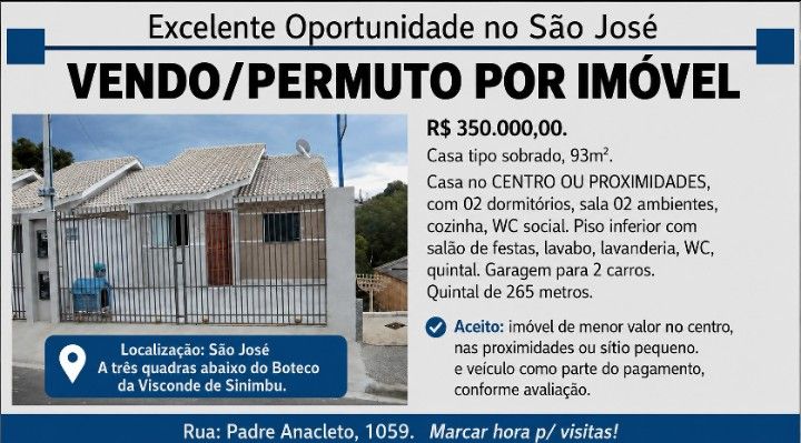 Excelente sobrado com quintal em Ponta Grossa - Paraná