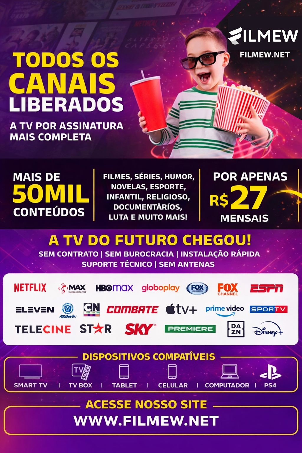 IPTV 24h Assistir Online Canais ao Vivo e Filmes e Séries HD