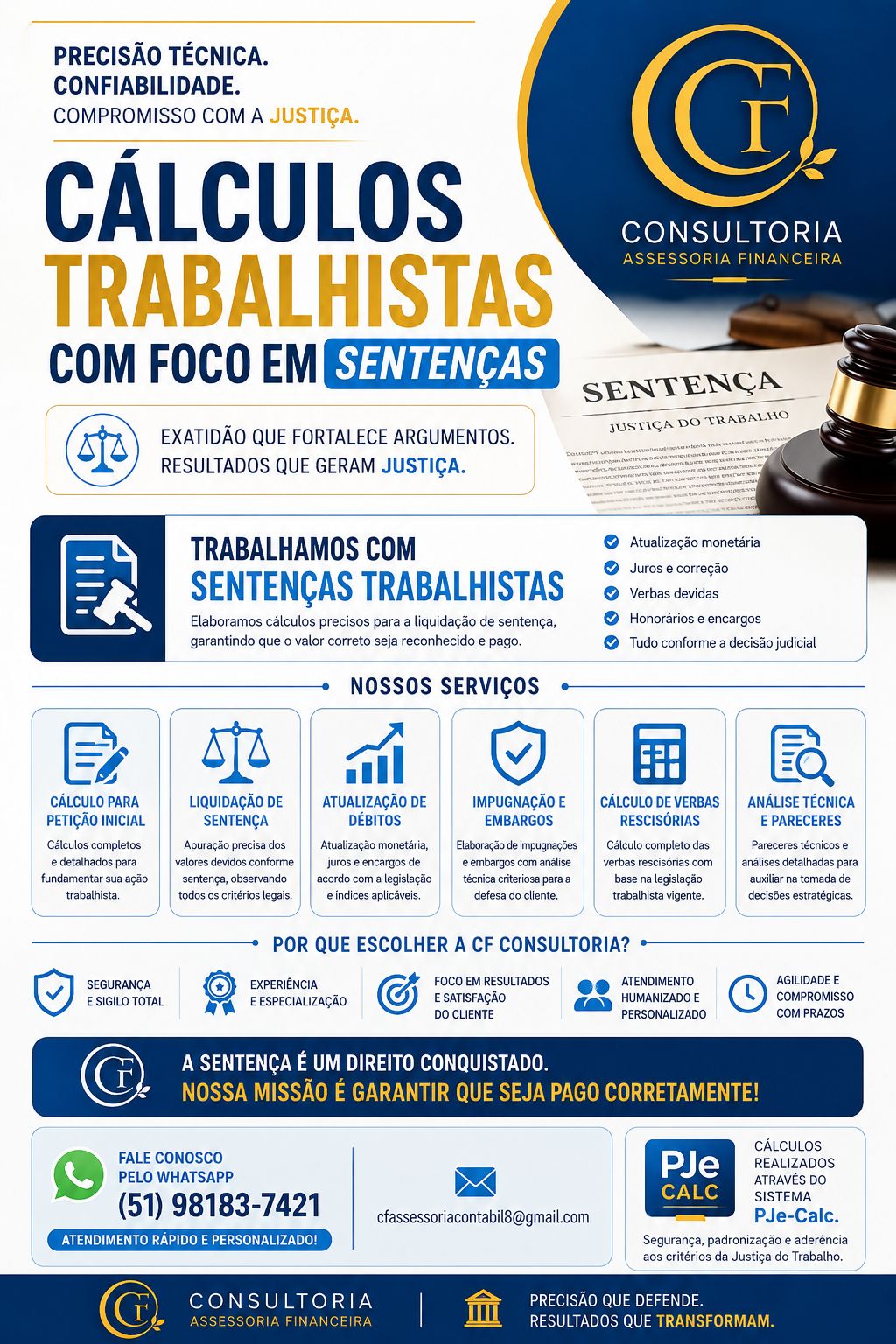 Cálculos Trabalhistas em Liquidação de Sentença