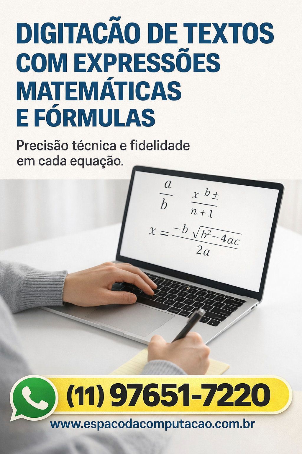Digitação de Textos com Expressões e Fórmulas Matemáticas