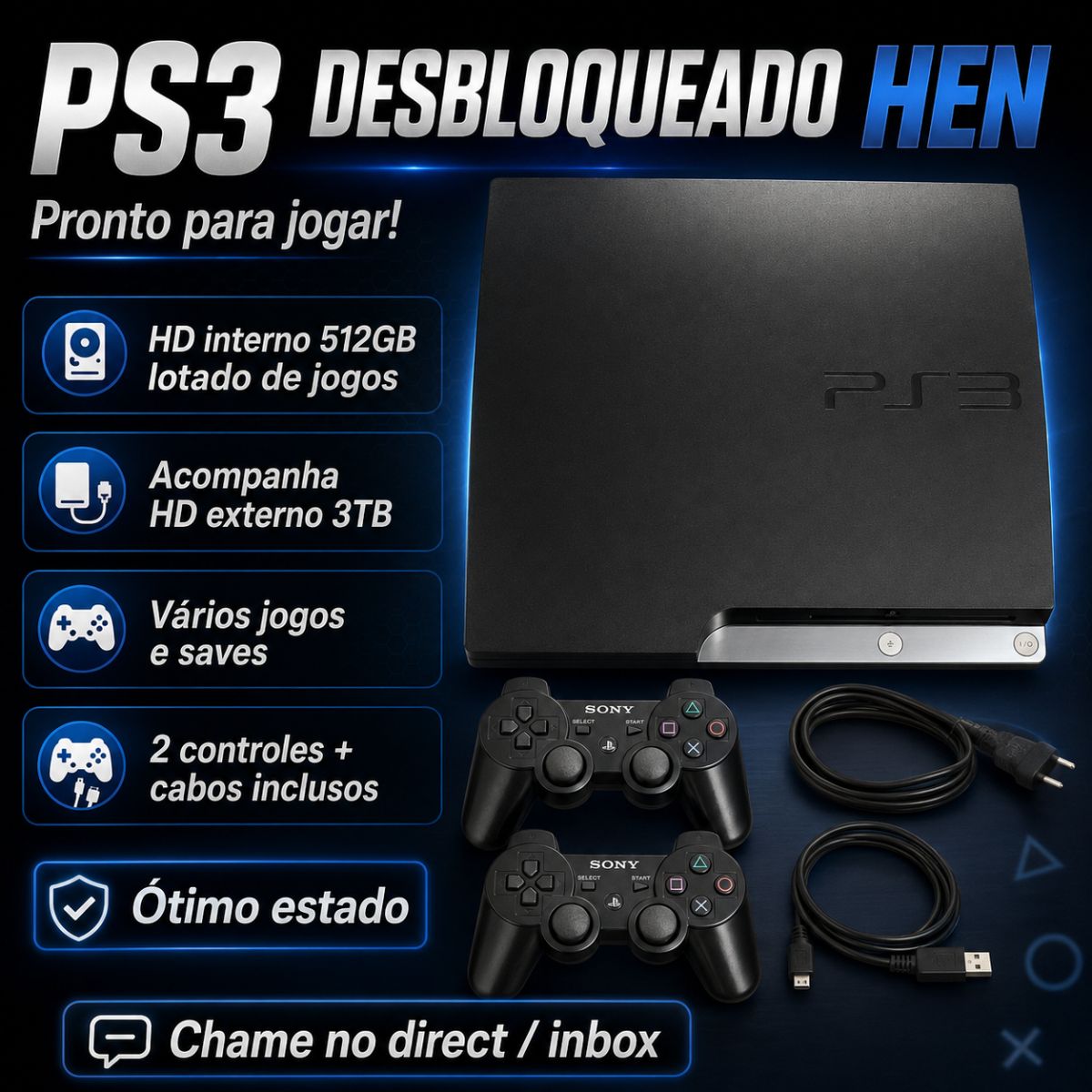 PS3 Desbloqueado HEN para Doação