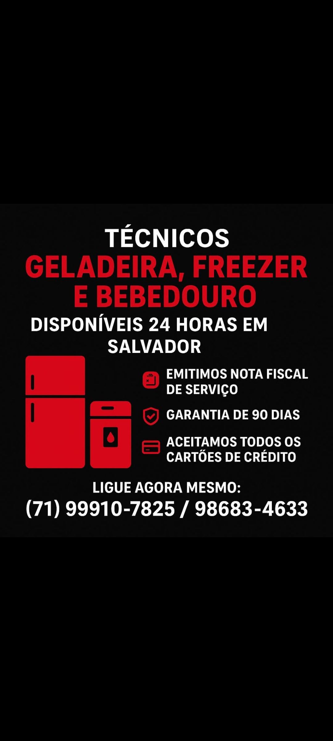 Conserto de Geladeira, Freezer e Bebedouro