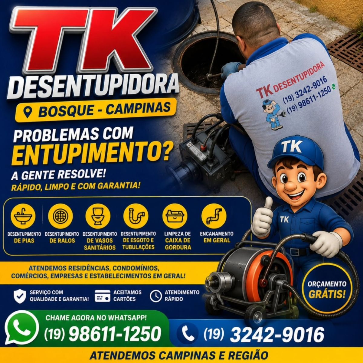 Desentupidora  de Ralo no Bosque em Campinas