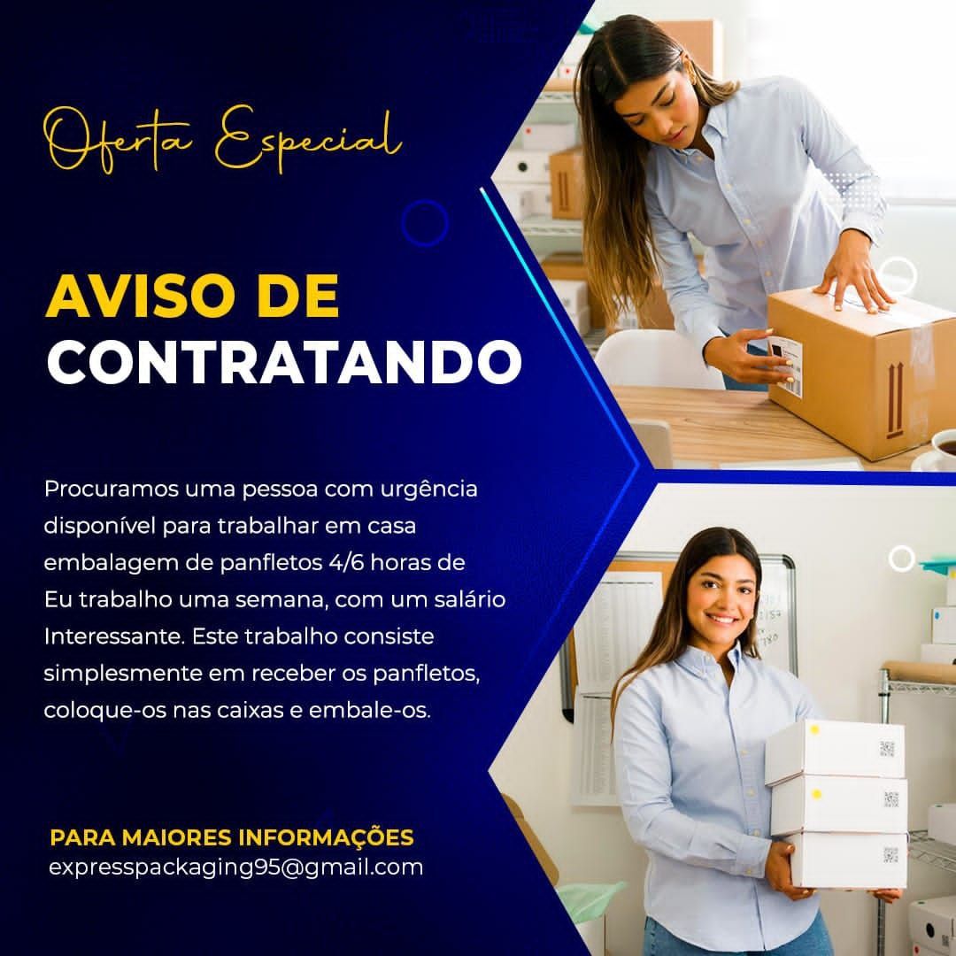 Pacote de panfletos - Vaga de trabalho para trabalho em casa