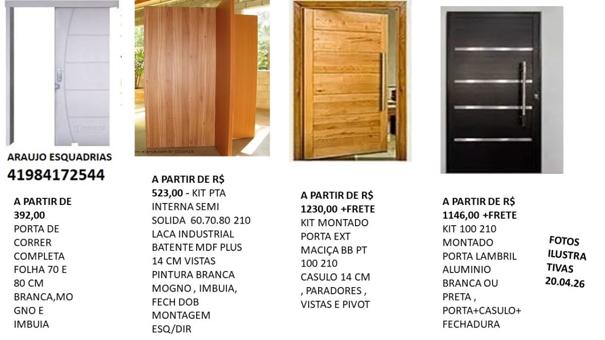 Porta Pronta 60 70 80 montada fabrica bca mogno imbuia