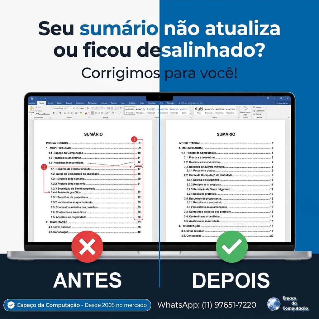O sumário do seu documento não atualiza?