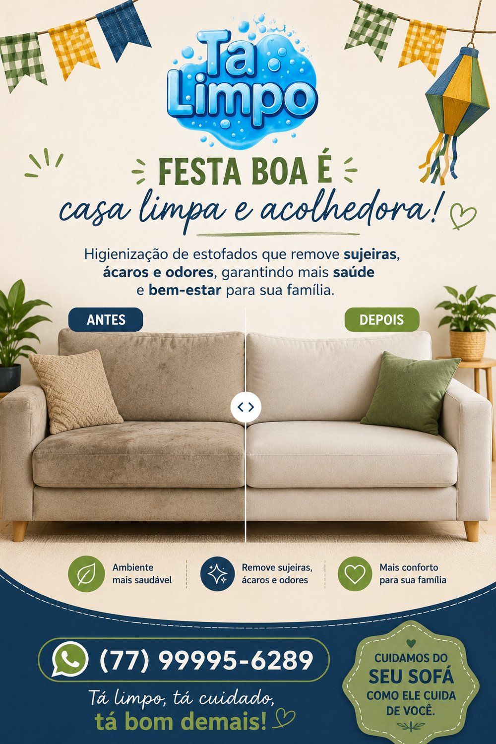Higienização de Estofados em Vitória da Conquista - Tá Limpo