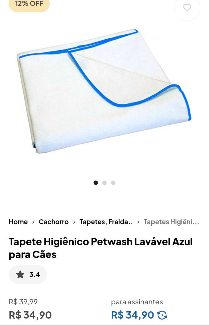Tapete higiênico Pet Wash lavável azul para cães