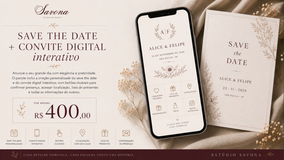 Save the Date Convite Digital Interativo